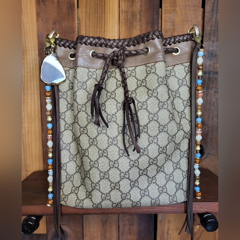 Gucci Bucket Bag Revamped Fringed Gucci Vintage Boho Style Western Style